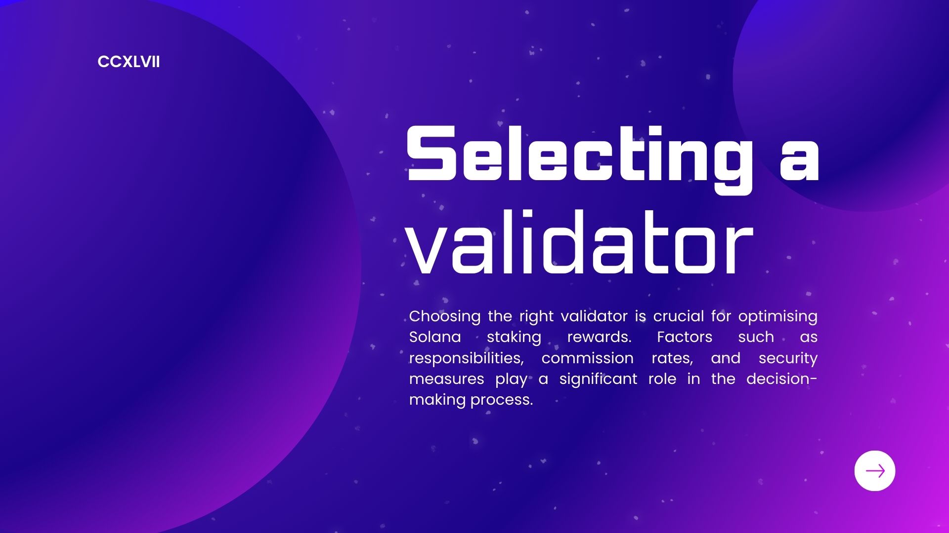 Graphic reading "selecting a validator".