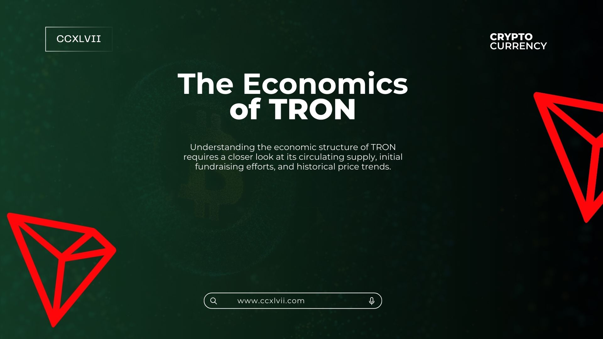 Graphic reading "the economics of TRON".