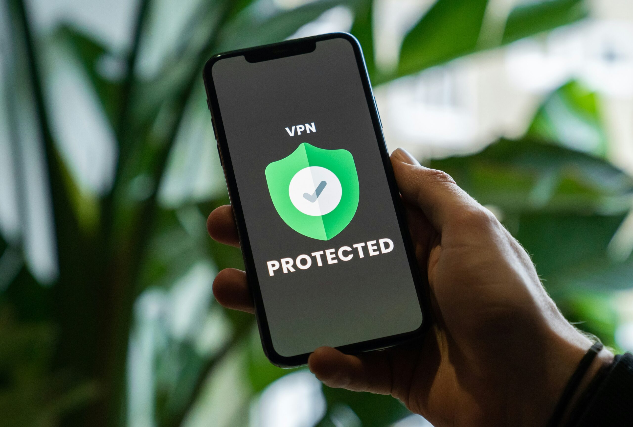 Smartphone showing "VPN Protected".